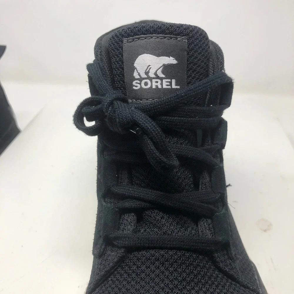 Sorel Out N About III Conquest Sneakers Womens 10.5 Black Grey Lace Up Boots